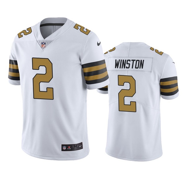 Men's New Orleans Saints #2 Jameis Winston White Color Rush Limited Stitched Jersey